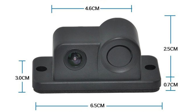 倒车雷达2合1高清ccd led后视摄像头二合一