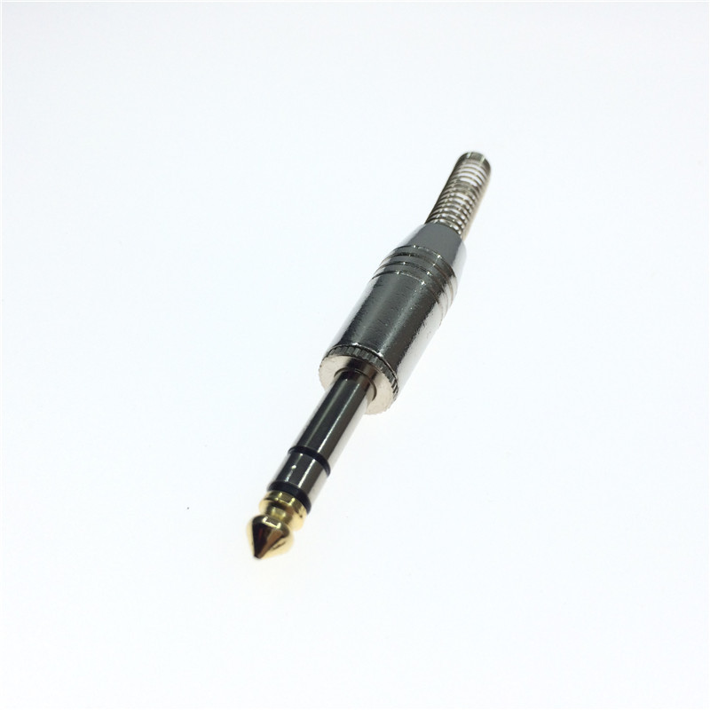 大三芯6.5公立体声话筒麦克风插头音频头单声道大二芯6.3mm焊接头