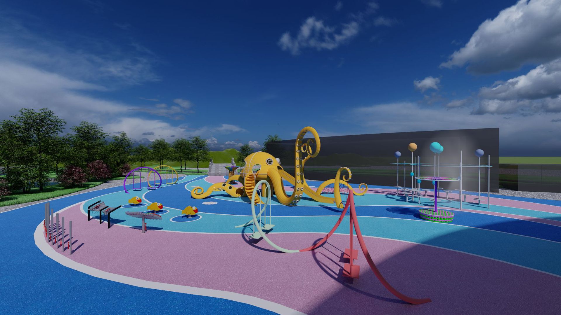 章鱼儿童滑梯乐园 景区 农场 公园 小区户外无动力主题游乐场