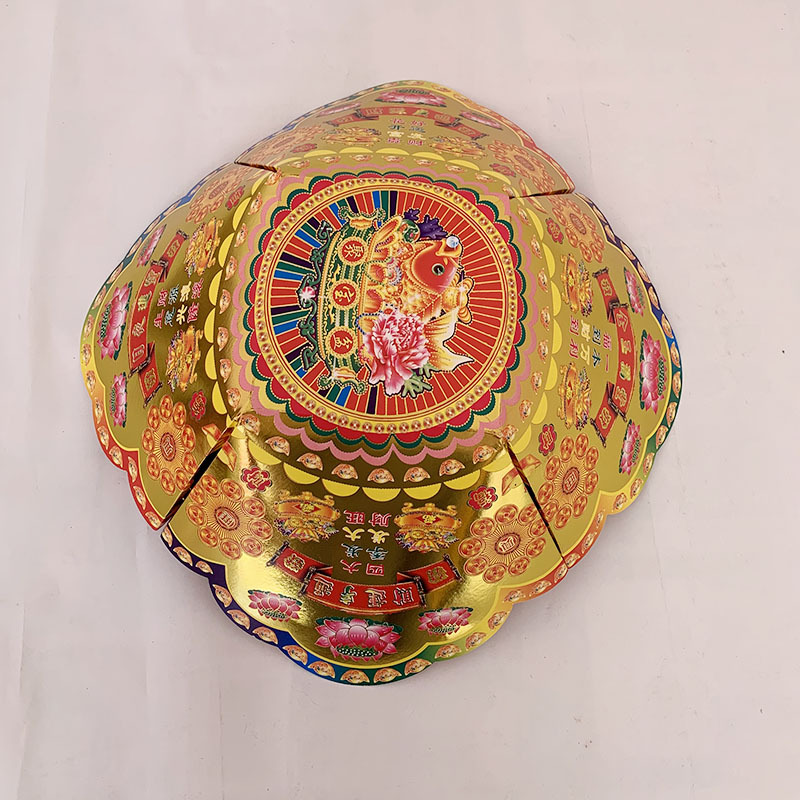 圆形烫金聚宝盆六合盆烧纸祭祀拜神放元宝金条冥币黄纸旺旺金纸活