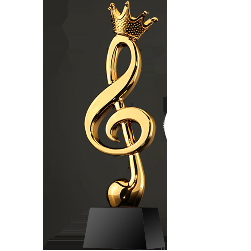 音乐唱歌奖杯好声音奖演讲比赛奖杯金话筒麦克风主播主持奖杯定制
