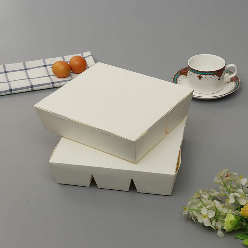 批发4格一次性纸餐盒批发快餐盒 白卡纸午餐纸盒外卖便当纸盒定做