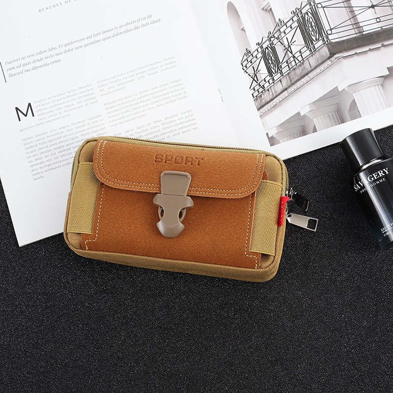 Hot Fashion Oxford Cloth Phone Bag Men's Multi-Functional Mobile Phone Case Belt Mobile Phone Bag Gift in Stock Wholesale