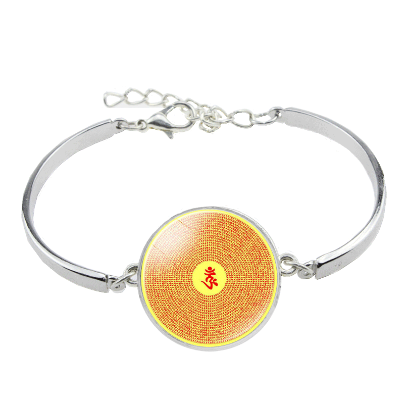 欧美跨境热销配饰时光宝石手镯六字真言赫利地藏王种子字手链批发