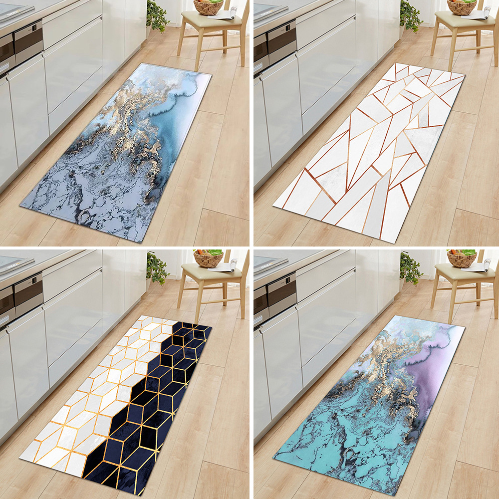 source manufacturer marble carpet long strip mat ins style stone pattern door mat cross-border new