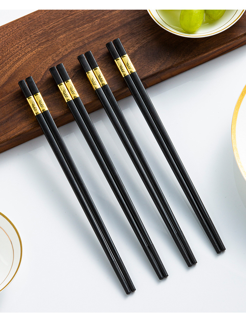 包邮筷子家庭高档合金金属的铝耐高温快子公筷钛金防潮防滑防霉