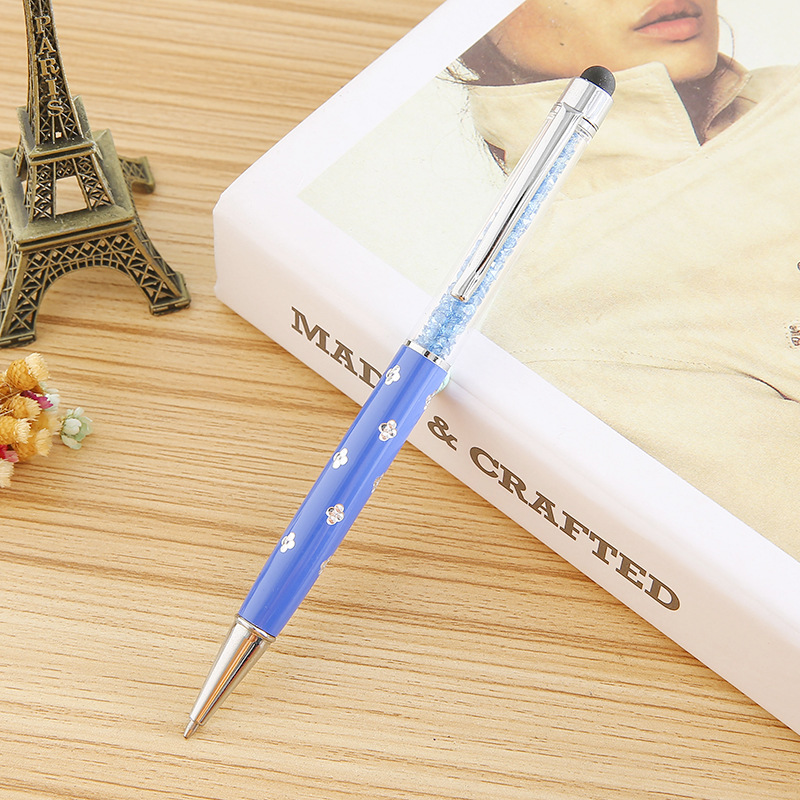 Plum Crystal Pen Capacitive Touch Screen Metal Ball Point Pen Multifunctional Pen Printable Logo Festival Gift Pen DIY