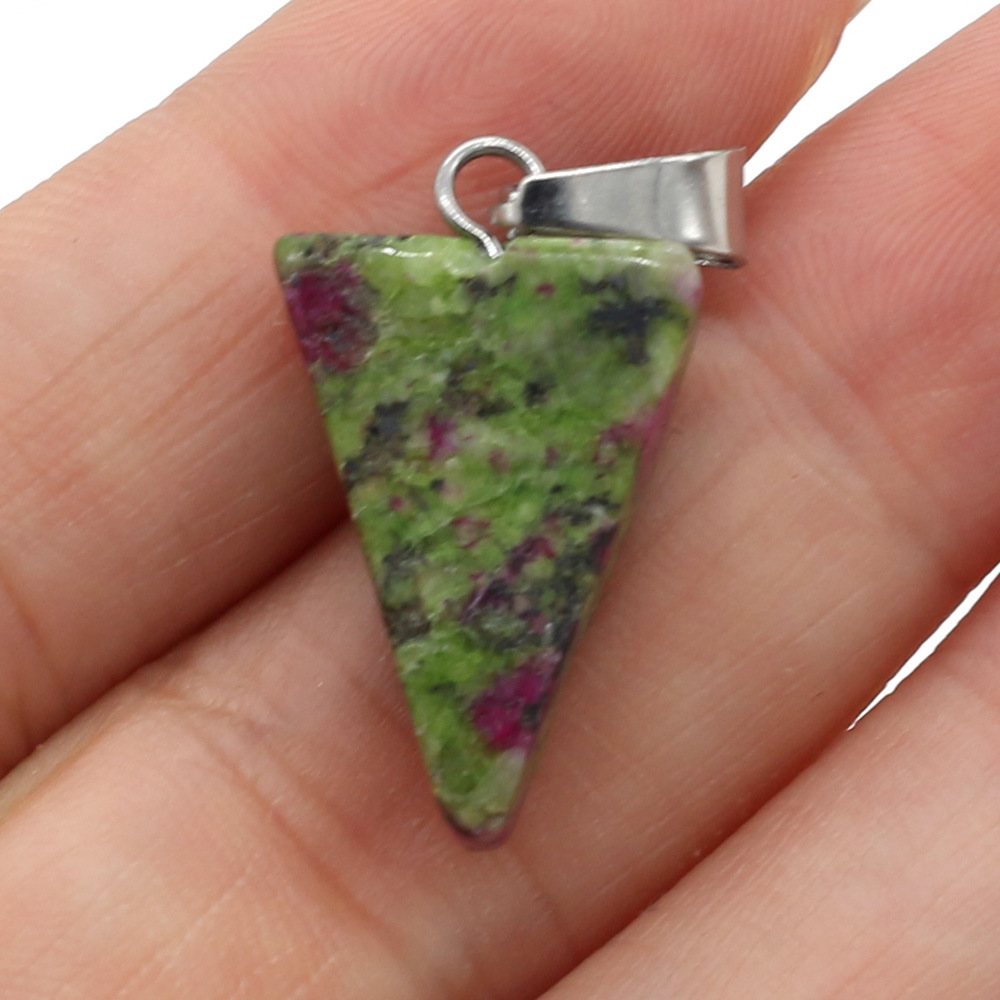 精美天然石头三角形半宝石吊坠 用于diy饰品配件手工首饰制作批发