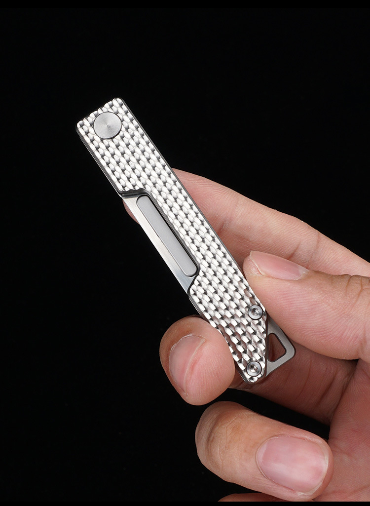 折叠刀手术功能钛合金礼品小刀随身钥匙扣可更换刀片现货供应批发
