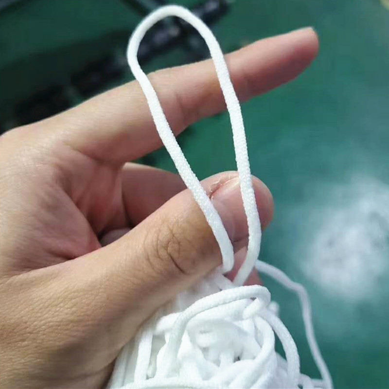 厂家直销油心绳白色口罩绳 3mm弹力口罩带n95口罩弹性带 n90耳带
