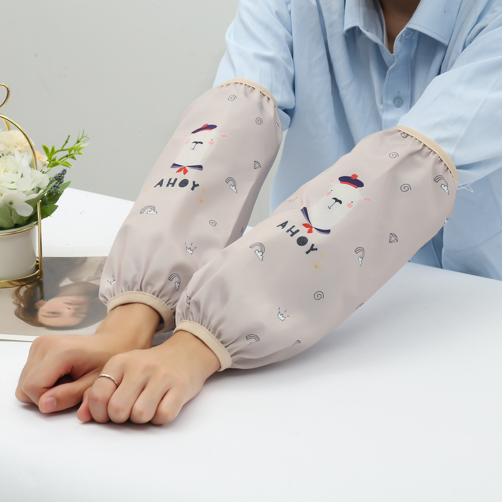 防水袖套女厨房炒菜防油溅手套袖女卡通长款男工作护袖防烫