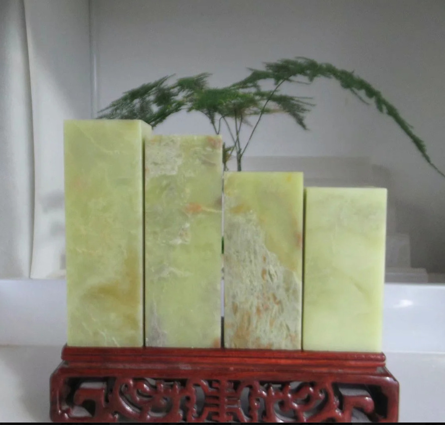 3精品青田石封门灯光冻彩冻六面平印章素方章一组4方-阿里巴巴