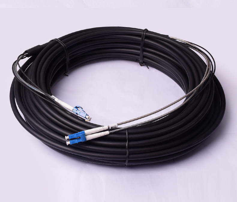 定做100米单多模野战光缆双芯lc sc fc st铁塔基站拉远光纤跳线