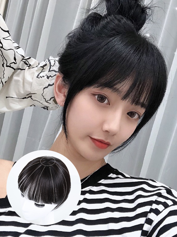 假发片女 网红3d空气法式齐刘海八字自然修脸一片式自然无痕贴片