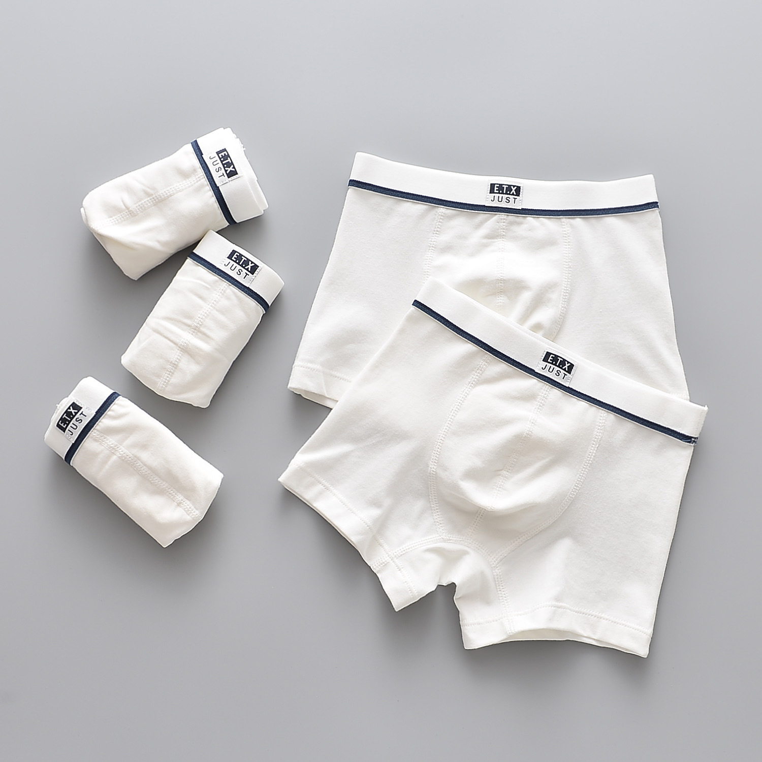 批发5条装etx儿童内裤白色棉男童内裤大童男孩儿童宝宝平角裤