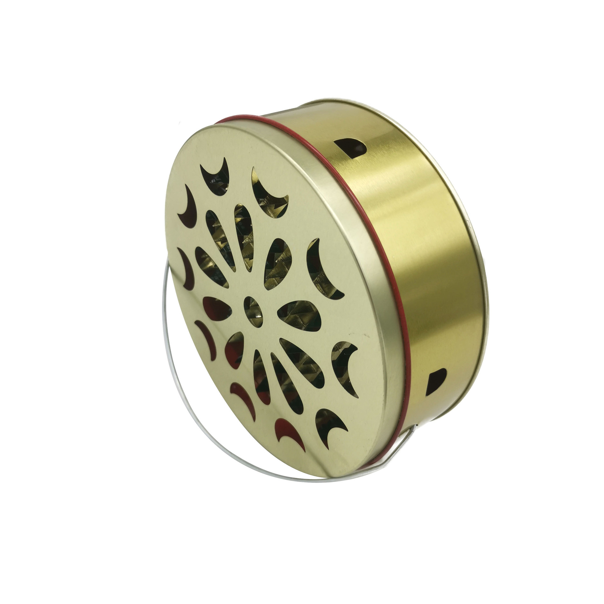 蚊香盒手提带盖网格架家用圆形驱蚊接灰盘双层创意铁盒厂家定制