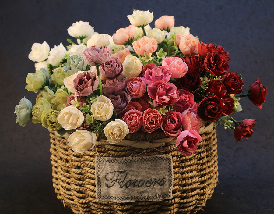 十五头鸭蛋花假花装饰仿真花手捧花家居摆设