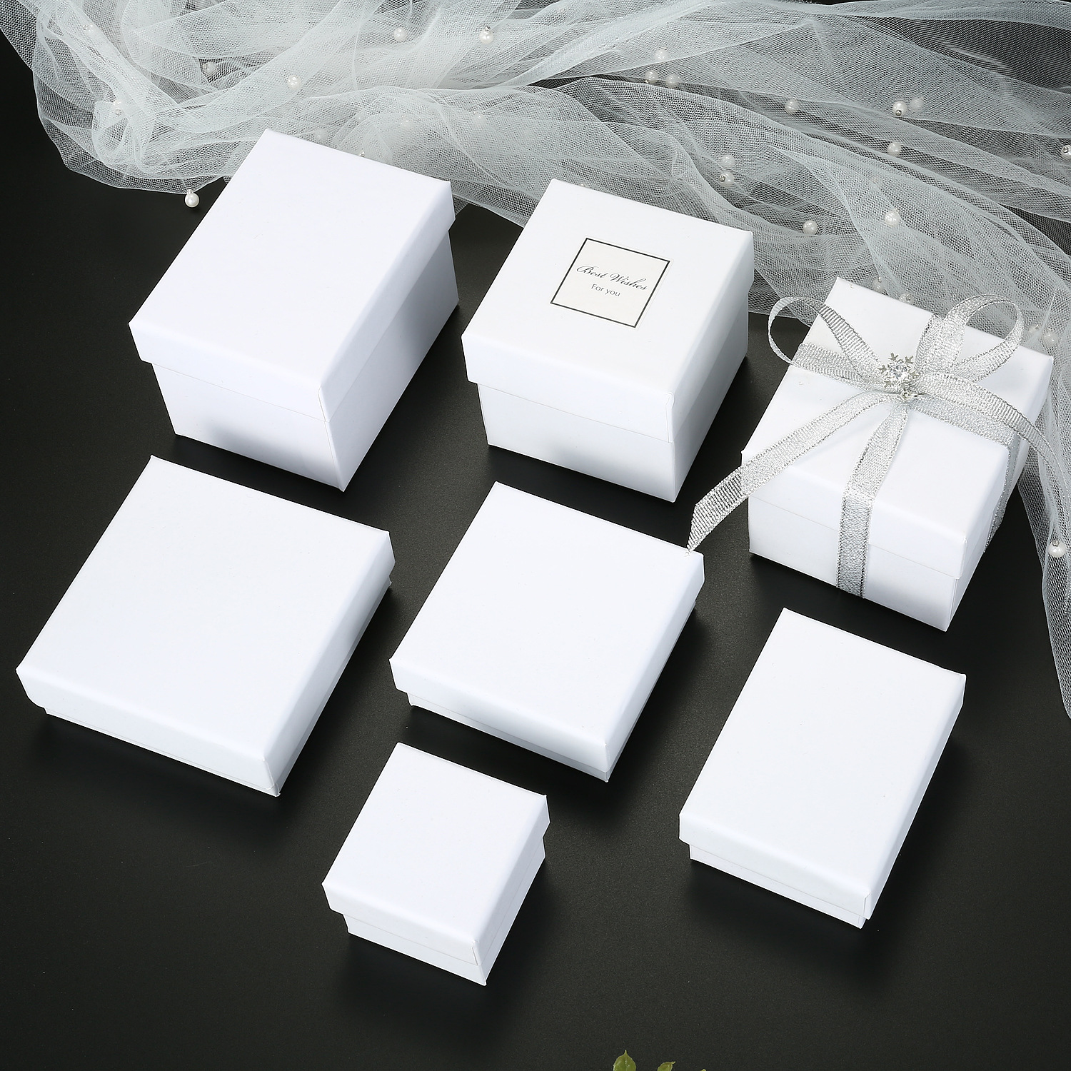 白色覆膜哑光首饰品包装盒 手链戒指礼盒 手表盒子批发