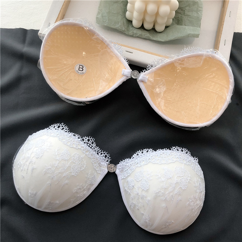 夏季2020新款蕾丝胸贴乳贴硅胶隐形文胸小胸聚拢上托无肩带内衣女