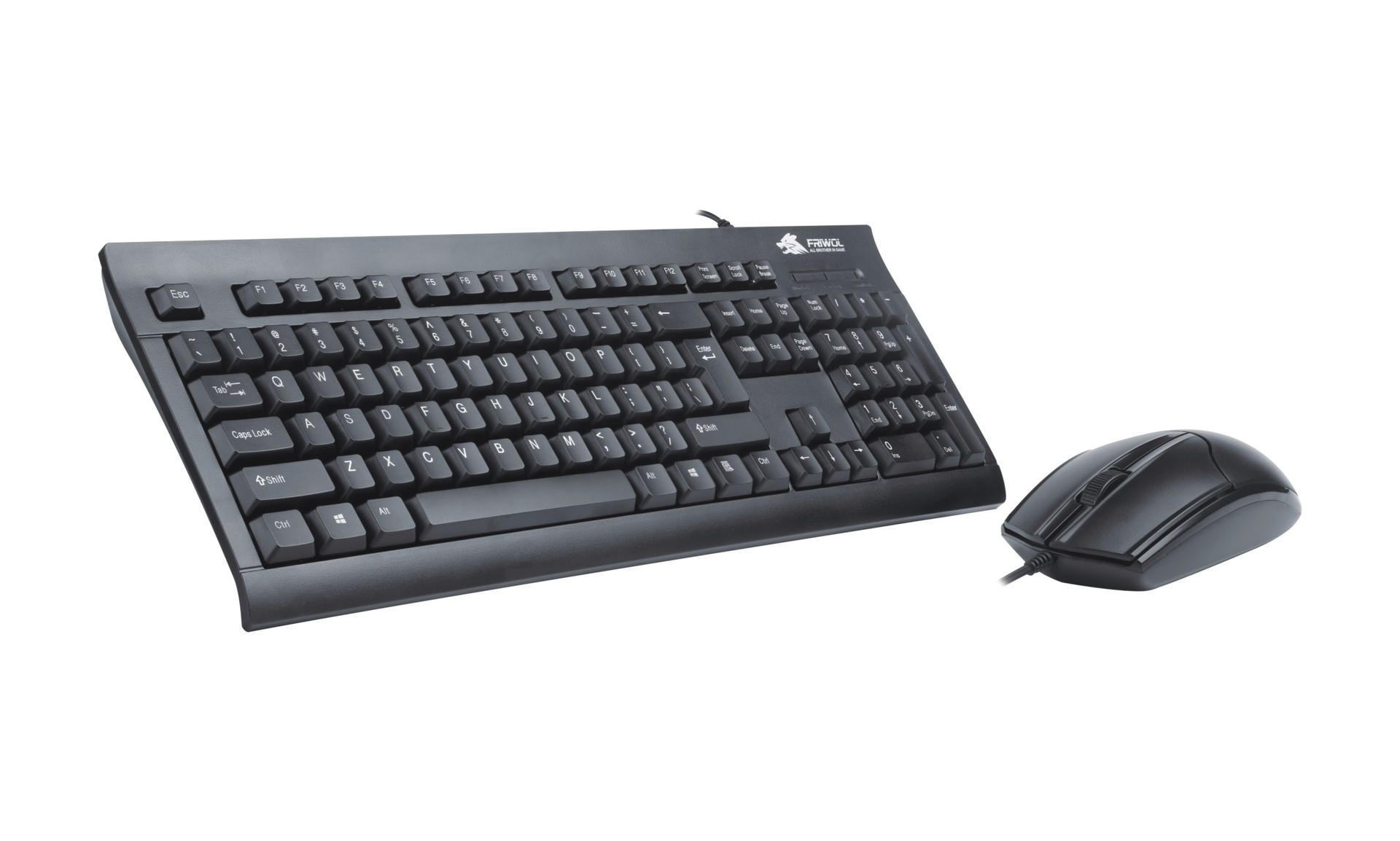 友狼kt100 有线键盘鼠标套装办公商务台式电脑笔记本防水键鼠套装