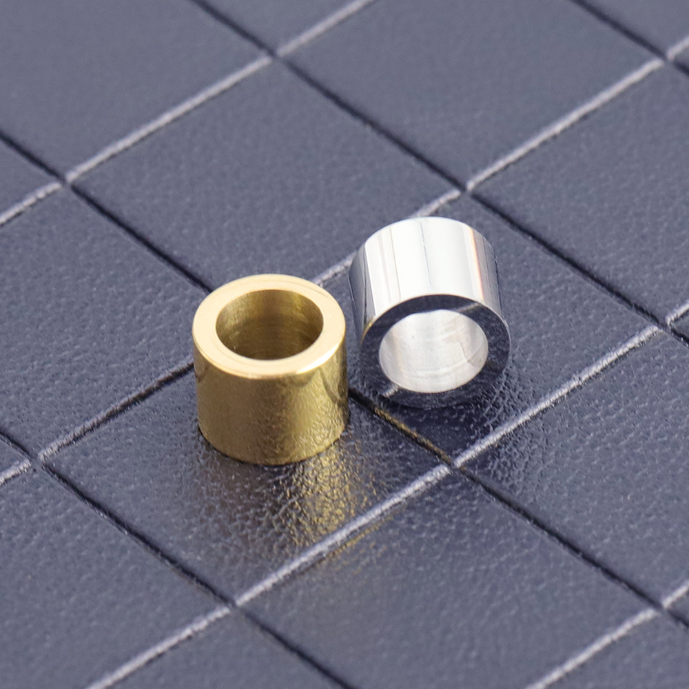 diy新款不锈钢珠子 立体穿孔手绳手链配饰钢金黑三色可选