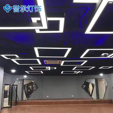 创意led办公室吊灯正方形现代简约会议造型吊顶前台大厅灯具