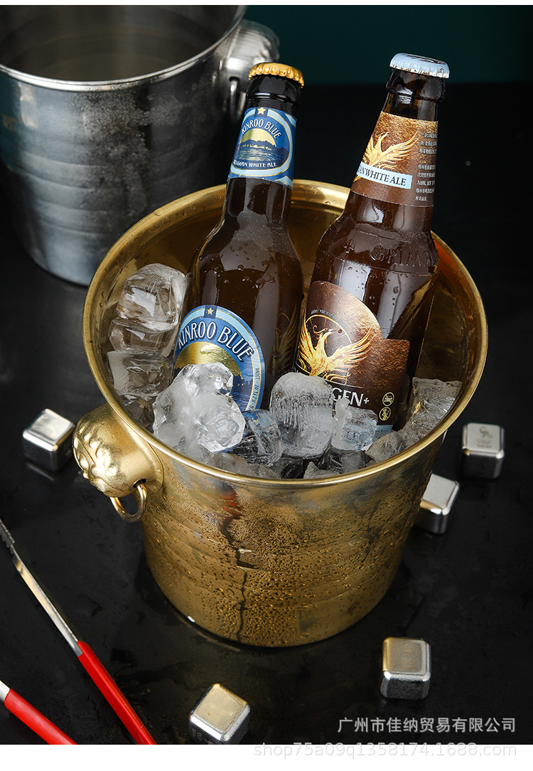 不锈钢冰桶加厚酒吧ktv香槟桶商用啤酒红酒桶家用冰块桶绵绵冰桶