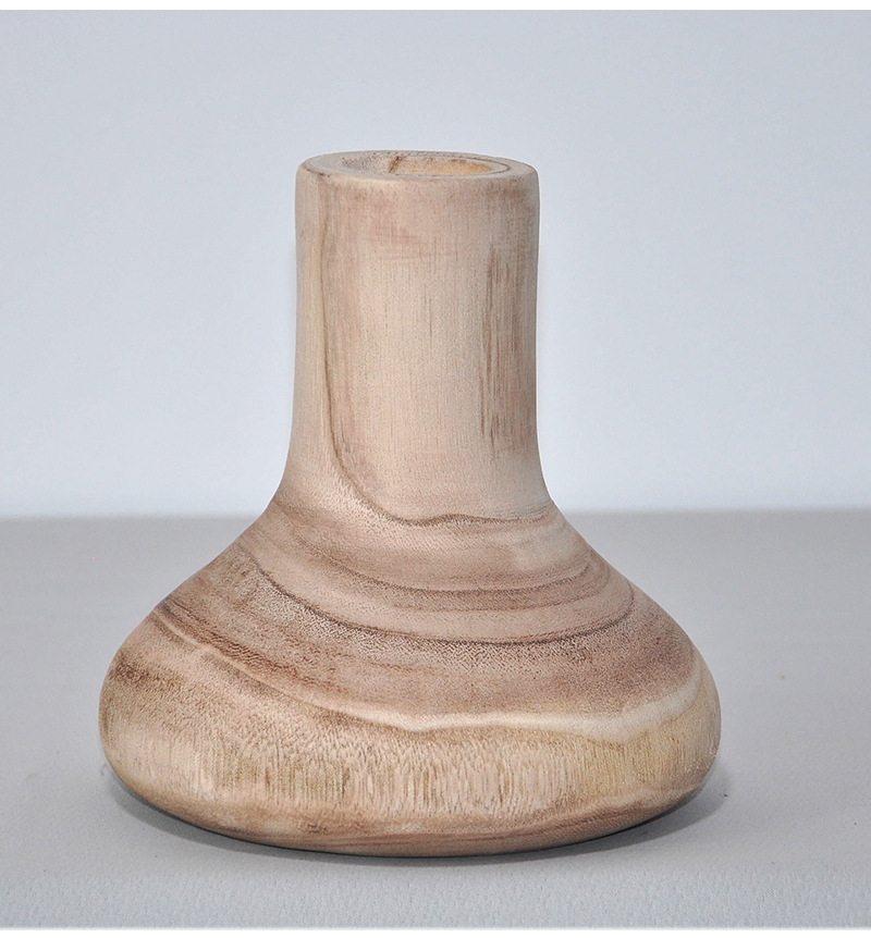 木质工艺花瓶手工家居办公桌面装饰干花花瓶木制花瓶厂家批发定制