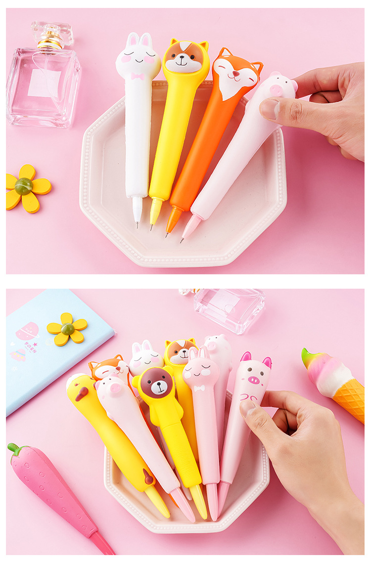 发泄笔减压笔卡通软绵绵学生用捏捏笔可爱超萌中性笔创意解压笔
