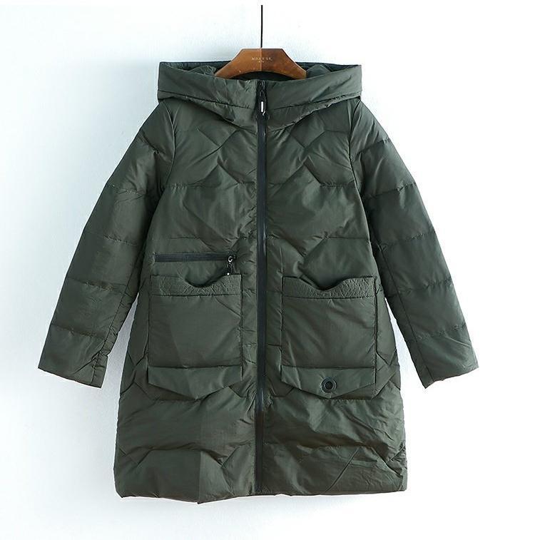 正品女装折扣反季 肯系列羽绒服 2020冬新款连帽中长款羽绒服