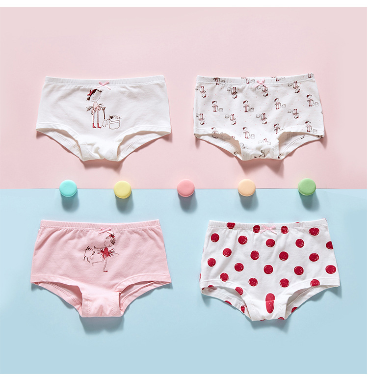 女童内裤纯棉幼儿12四角15岁三角平角大童儿童小女孩短裤内不夹pp