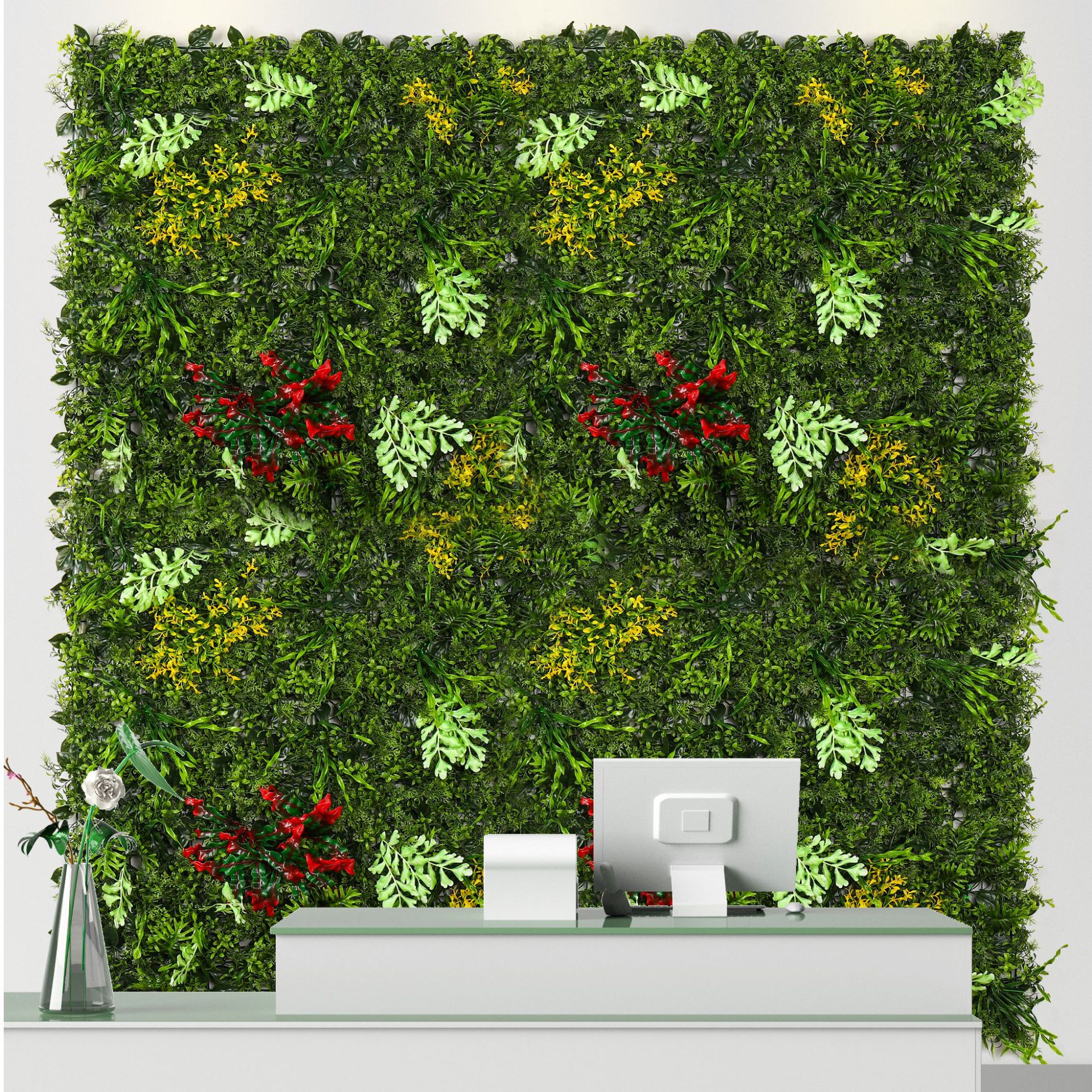 仿真植物墙装饰假草背景墙加密米兰尤加利塑料草坪商场绿化景观草