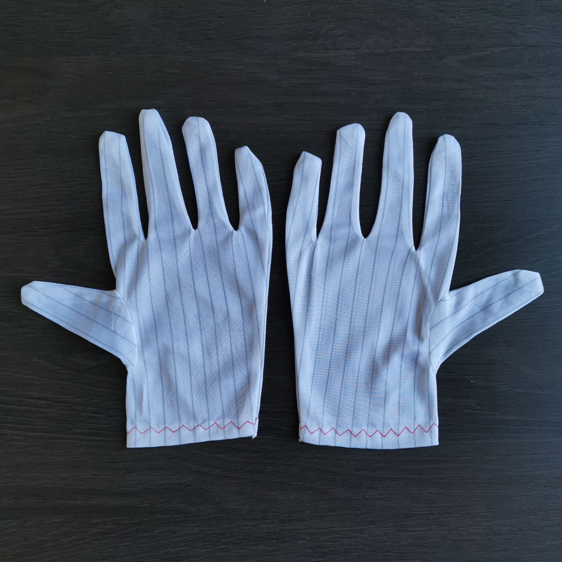 防静电手套双面条纹尼龙抗静电防护线路板电子厂工作薄款esd手套