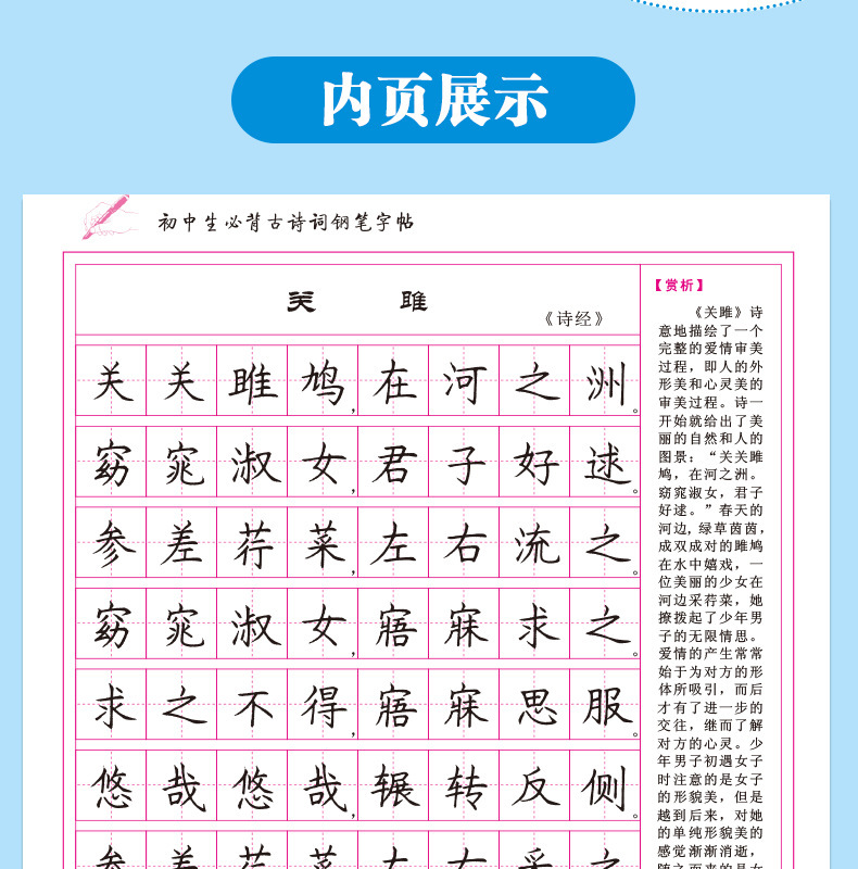 批发字帖楷书罗扬钢笔字帖中学生古诗词先临摹再描红