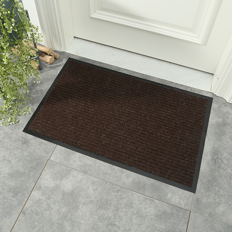 Double Striped Home Entrance Floor Mat Office Home Kitchen Bathroom Non-Slip Pvc Shop Bbq Mat Carpet