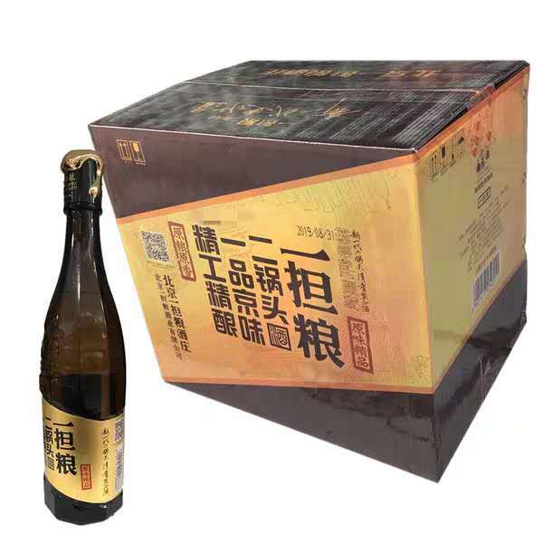 北京二锅头 一担粮原味金盖 清香型白酒 整箱 12瓶多者再议