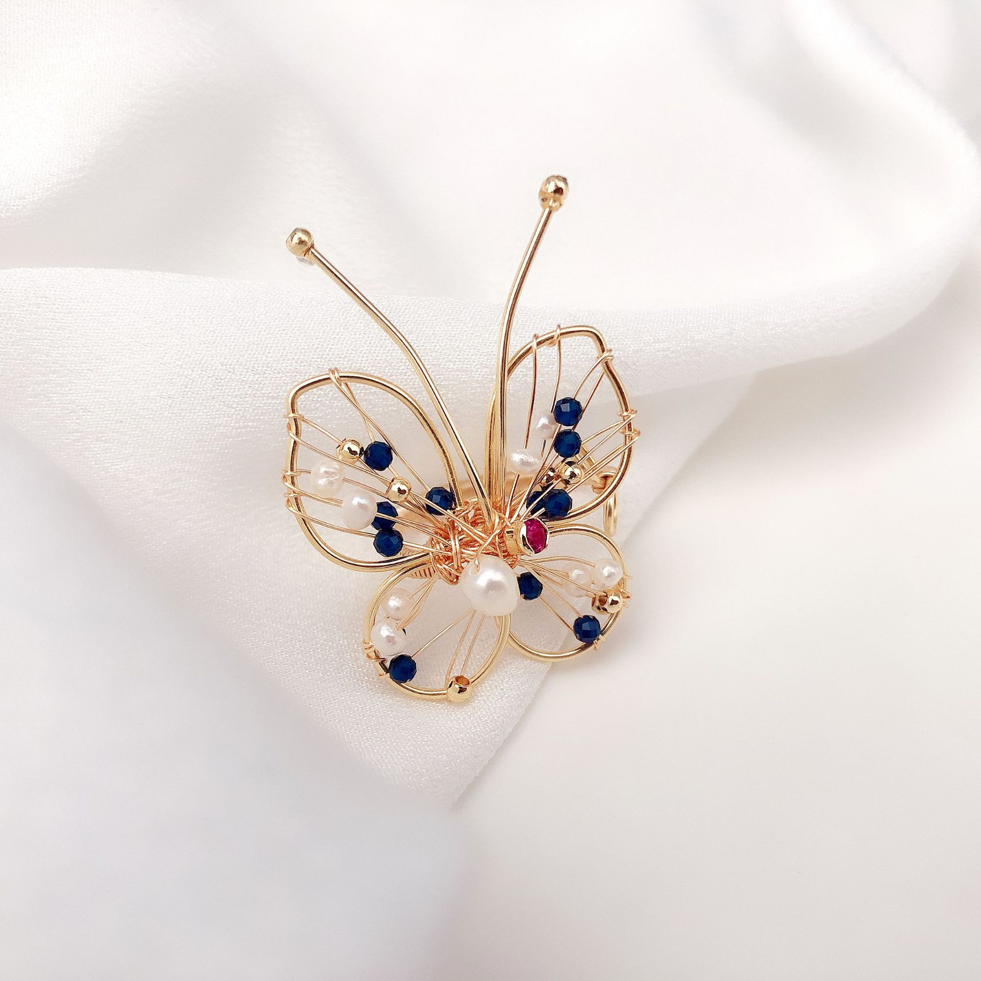 百搭气质首饰14k包金手工制作戒指淡水珍珠指环个性时尚饰品批发