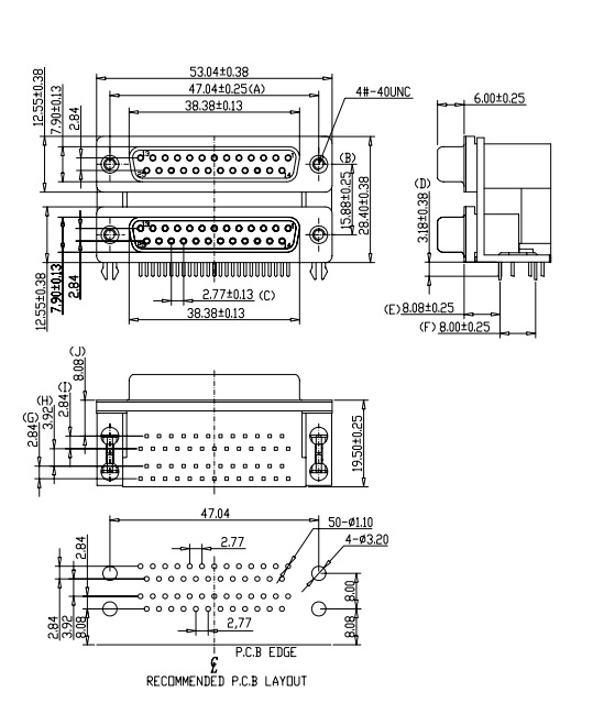 d-sub 双胞胎 连接器 dr25母对dr25母 90度弯脚 db25母对db25母