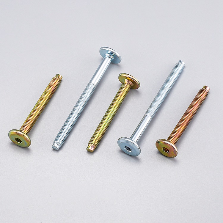 内六角家具螺丝缩尾 书柜沙发平头螺钉 五金连接紧固器件定制-阿里巴