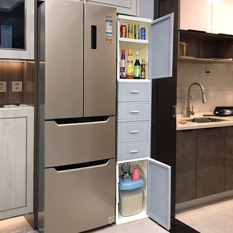 冰箱柜子组合储物柜蛋糕冰箱柜子夹缝收纳柜抽屉塑料窄柜-阿里巴巴
