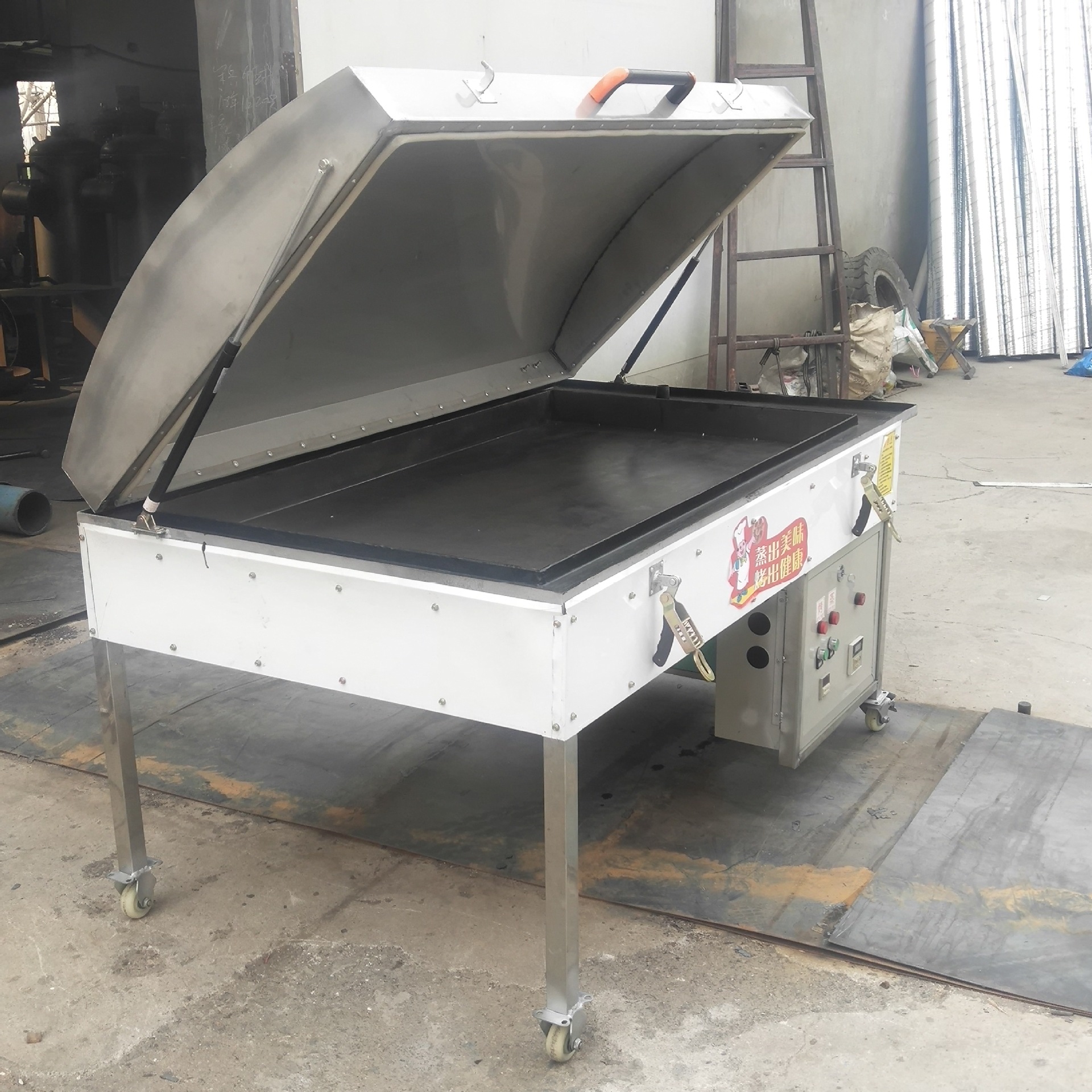 6米锅贴机 锅贴馒头机 控温控时黄底噶渣馍馍机