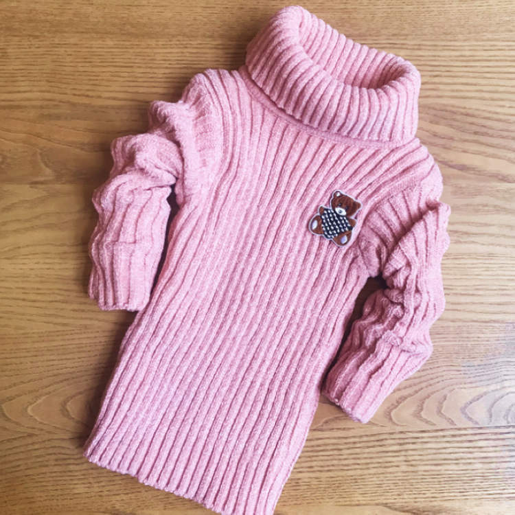 厂家直销雪尼尔儿童毛衣男女宝宝打底衫保暖高领童装