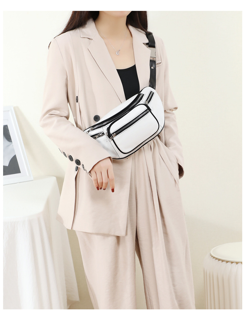 真皮包包女包新款2020真皮胸包女士包包时尚大气单肩斜挎包枕头包