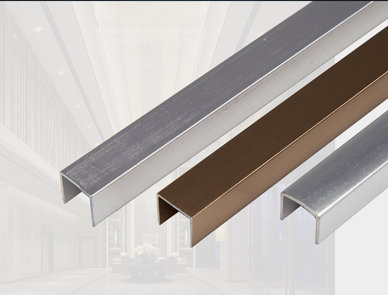铝合金u型条腰线装饰线条u型槽嵌条阳角线背景墙边框u形收边条