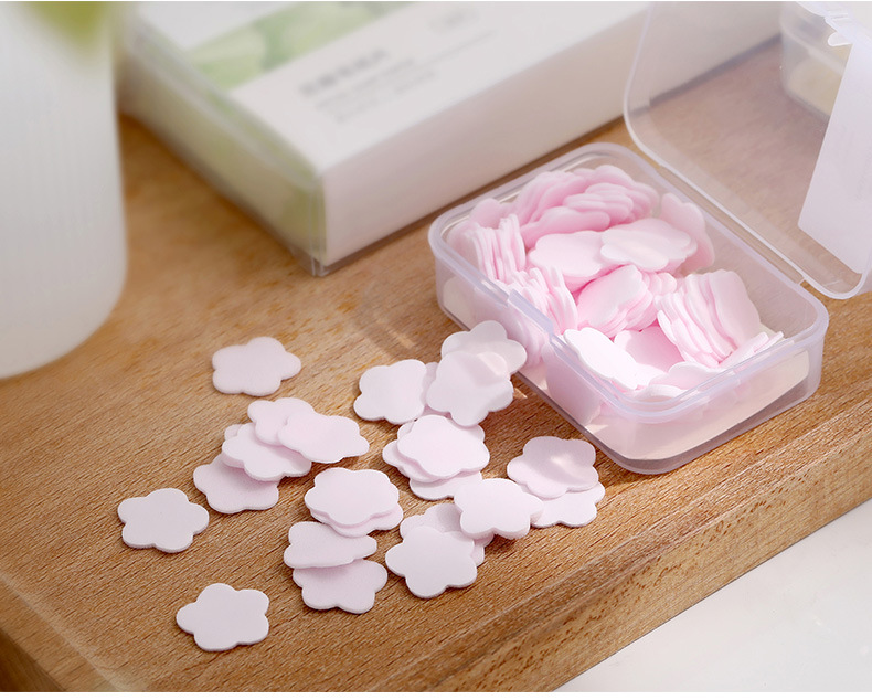 家用旅行洗手纸片外出肥皂纸一次性随身便携式学生花瓣皂片香皂纸