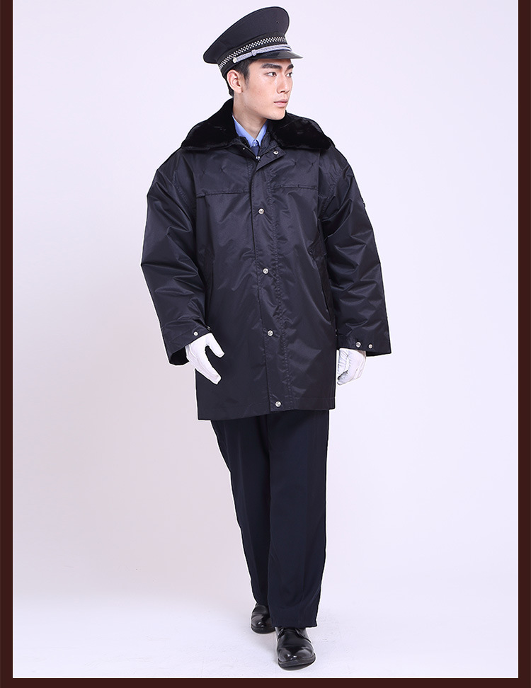 加厚保安大衣长款多功能保安服羊绒棉大衣男防寒保暖冬军大衣