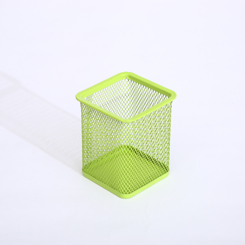 创意新款多功能笔筒简约金属网格笔筒桌面办公收纳工具镂空笔筒