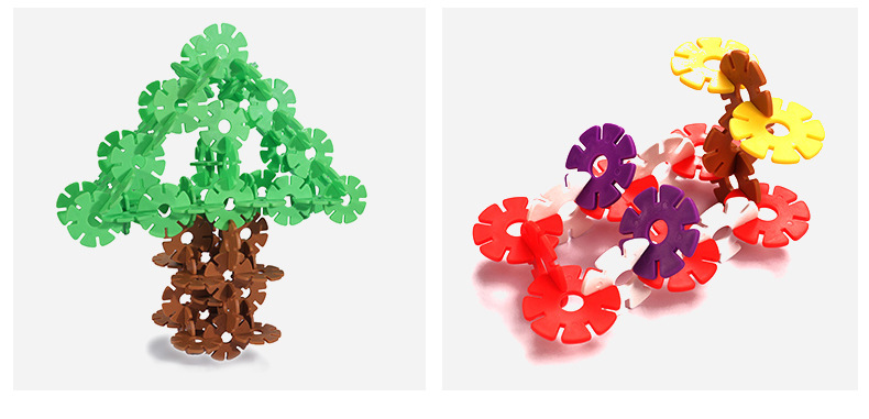 雪花片 宝宝拼插拼装飘片 婴儿小孩儿童玩具梅花片加厚一件代发
