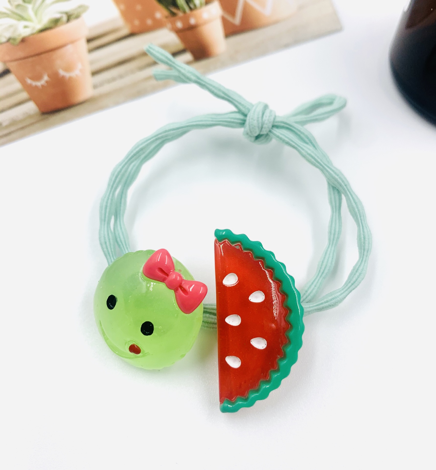 批发儿童水果卡通发绳韩版新款夜光驱蚊头绳可爱实惠发圈地摊发饰