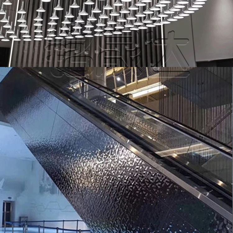 201不锈钢水波纹板吊顶 凹凸镜面流动水波纹板天花背景墙压花板